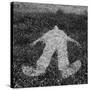 Human Figure Outline Imprinted On Grass-sirylok-Stretched Canvas