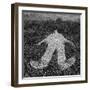 Human Figure Outline Imprinted On Grass-sirylok-Framed Art Print
