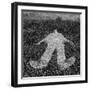 Human Figure Outline Imprinted On Grass-sirylok-Framed Art Print