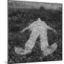 Human Figure Outline Imprinted On Grass-sirylok-Mounted Art Print