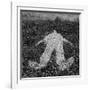 Human Figure Outline Imprinted On Grass-sirylok-Framed Art Print