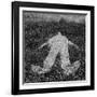 Human Figure Outline Imprinted On Grass-sirylok-Framed Art Print