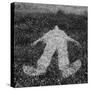 Human Figure Outline Imprinted On Grass-sirylok-Stretched Canvas