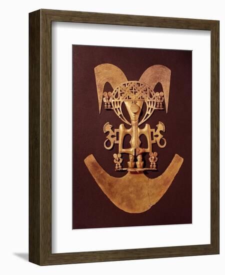 Human Figure Pendant with Headdress from Popayan Pre-Hispanic Colombian, c. 1492-null-Framed Giclee Print