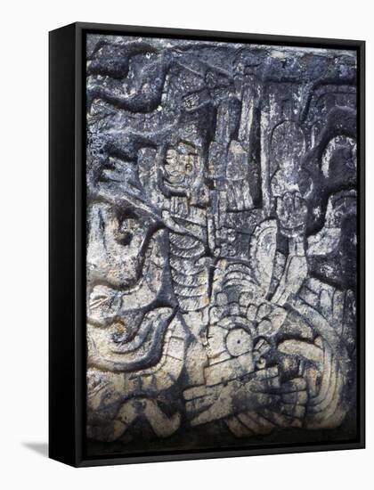 Human Figure, Relief of the Temple of the Jaguars, Chichen Itza-null-Framed Stretched Canvas