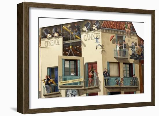 Human Figures on the World Cinema Building, Cannes, Provence-Alpes-Cote D'Azur, France-null-Framed Giclee Print