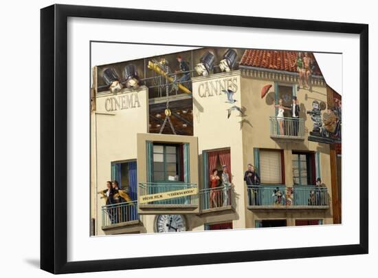 Human Figures on the World Cinema Building, Cannes, Provence-Alpes-Cote D'Azur, France-null-Framed Giclee Print