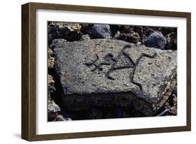 Human Figures, Stone Engraving, Puako Petroglyph Archaeological District, Hawaii, United States-null-Framed Giclee Print