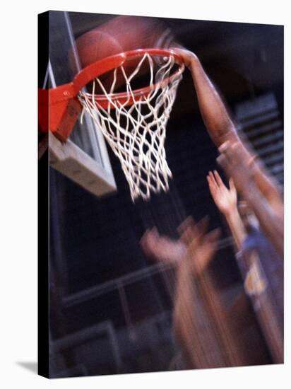 Human Hands with a Basketball Hoop-null-Stretched Canvas