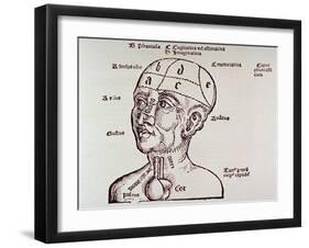 Human Head Mapping Sections of the Brain to Corresponding Body Parts, 1513-null-Framed Art Print