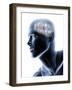 Human Head with EEG Brainwaves-null-Framed Photographic Print