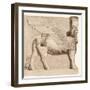 Human Headed Bull and Winged Figure from a Gateway in the Wall Surrounding Kouyunjik, from Monument-Austen Henry Layard-Framed Giclee Print