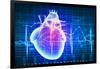 Human Heart with Cardiogram-Sergey Nivens-Framed Art Print