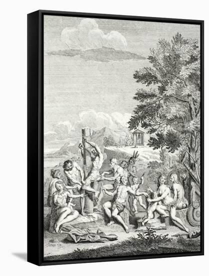 Human Sacrifice, from 'Voyage Historique De L'Amerique Meridionale', 1752-Jorge Juan y Santacilia-Framed Stretched Canvas