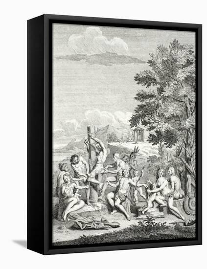 Human Sacrifice, from 'Voyage Historique De L'Amerique Meridionale', 1752-Jorge Juan y Santacilia-Framed Stretched Canvas