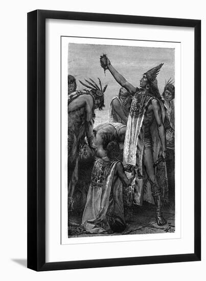 Human Sacrifice, Mexico, Pre-Colombian Period-Pierre Fritel-Framed Giclee Print