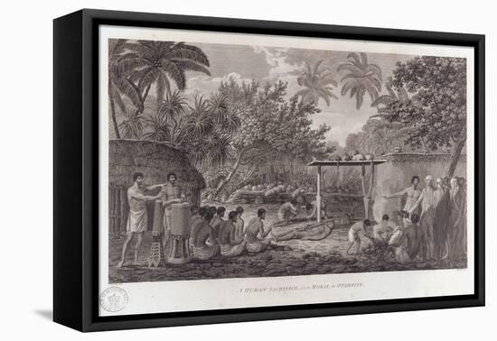 Human Sacrifice on Tahiti in the South Pacific, C1773-W Woollett-Framed Stretched Canvas