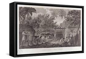 Human Sacrifice on Tahiti in the South Pacific, C1773-W Woollett-Framed Stretched Canvas