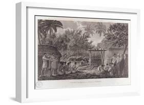 Human Sacrifice on Tahiti in the South Pacific, C1773-W Woollett-Framed Giclee Print