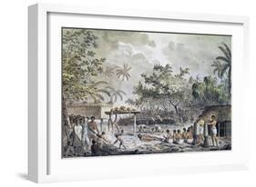 Human Sacrifice on Tahiti Island-null-Framed Giclee Print