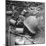 Human Skull, an Army Helmet, and Canned Food by the Side of the Ledo Road, Burma, July 1944-Bernard Hoffman-Mounted Photographic Print