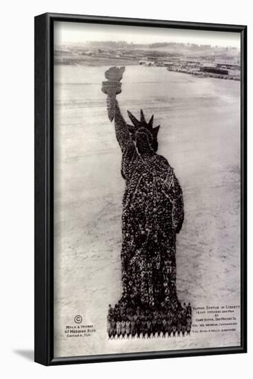 Human Soldier Statue Of Liberty-null-Framed Poster