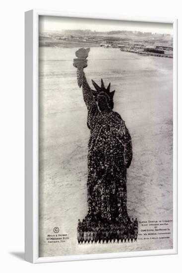 Human Soldier Statue Of Liberty-null-Framed Poster