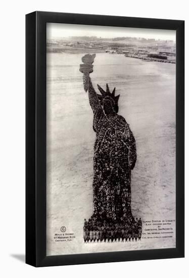 Human Soldier Statue Of Liberty-null-Framed Poster