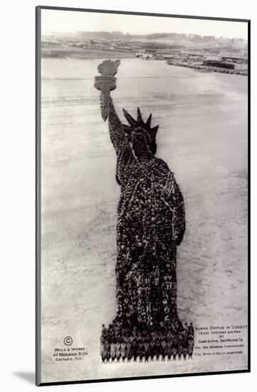 Human Soldier Statue Of Liberty-null-Mounted Poster