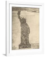 Human Statue of Liberty. 18,000 Officers and Men at Camp Dodge, Des Moines, Ia.-Mole Thomas-Framed Art Print