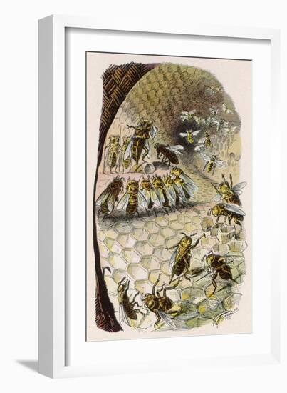 Humanised Bees in a Hive-null-Framed Art Print