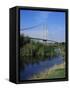 Humber Bridge from the South Bank, Yorkshire, England, United Kingdom-R Mcleod-Framed Stretched Canvas