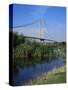 Humber Bridge from the South Bank, Yorkshire, England, United Kingdom-R Mcleod-Stretched Canvas