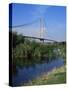 Humber Bridge from the South Bank, Yorkshire, England, United Kingdom-R Mcleod-Stretched Canvas