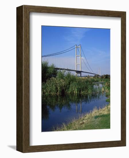 Humber Bridge from the South Bank, Yorkshire, England, United Kingdom-R Mcleod-Framed Photographic Print