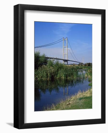 Humber Bridge from the South Bank, Yorkshire, England, United Kingdom-R Mcleod-Framed Photographic Print