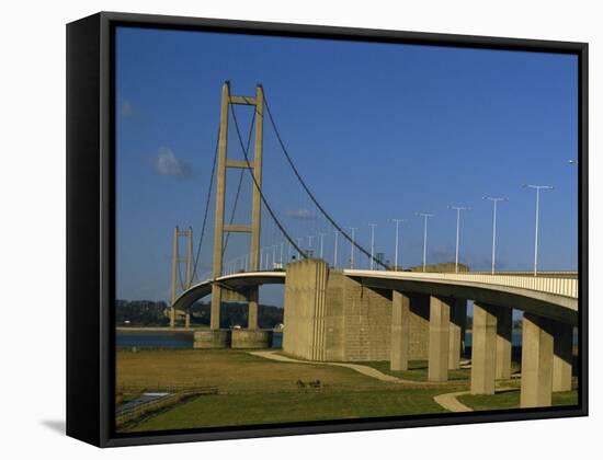 Humber Bridge Seen from the South, Humberside-Yorkshire, England, United Kingdom, Europe-Waltham Tony-Framed Stretched Canvas