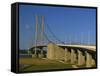 Humber Bridge Seen from the South, Humberside-Yorkshire, England, United Kingdom, Europe-Waltham Tony-Framed Stretched Canvas