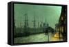 Humber Dockside, Hull-John Atkinson Grimshaw-Framed Stretched Canvas