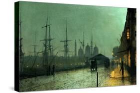 Humber Dockside, Hull-John Atkinson Grimshaw-Stretched Canvas