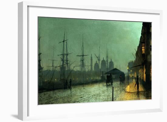 Humber Dockside, Hull-John Atkinson Grimshaw-Framed Giclee Print