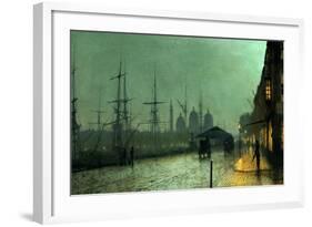 Humber Dockside, Hull-John Atkinson Grimshaw-Framed Giclee Print