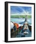 Humber Estuary Bridge under Construction-null-Framed Giclee Print