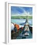 Humber Estuary Bridge under Construction-null-Framed Giclee Print