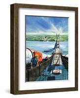 Humber Estuary Bridge under Construction-null-Framed Giclee Print