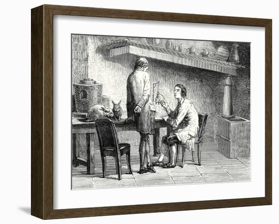 Humboldt and Hallé Repeating the Experiments of Galvani and Volta-null-Framed Giclee Print