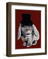 Humbug Bunny on Red Oxide, 2020, (Pen and Ink)-Mike Davis-Framed Giclee Print