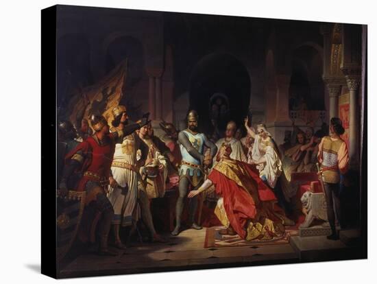 Humiliation of Emperor Frederick Barbarossa by Henry the Lion 1176-Philipp Foltz-Stretched Canvas