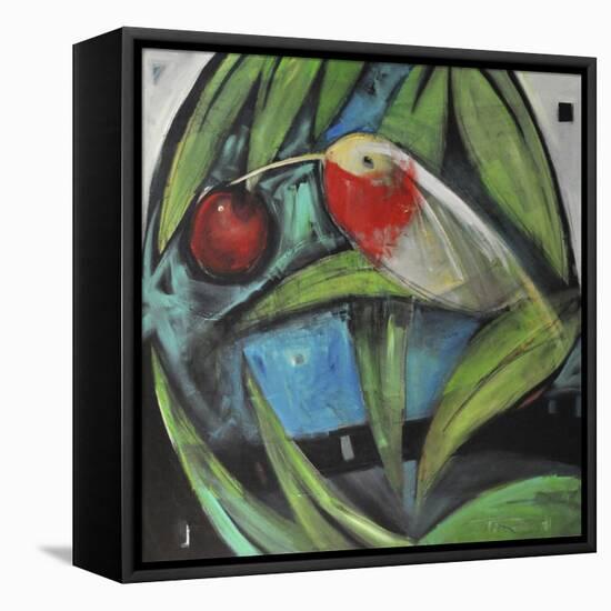 Humming Bird and Cherry-Tim Nyberg-Framed Stretched Canvas