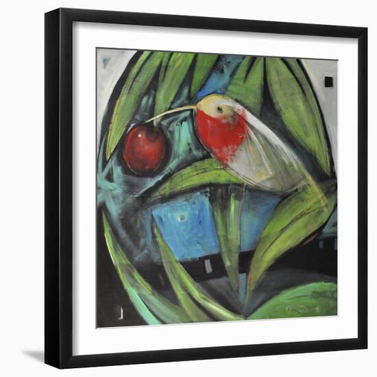 Humming Bird and Cherry-Tim Nyberg-Framed Giclee Print